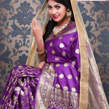 Beautiful katan saree for wedding festival SYL600